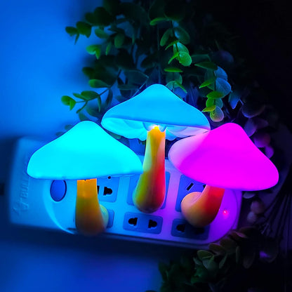 Light Sensor LED Night Light Plug in Lamp Mushroom Night Light