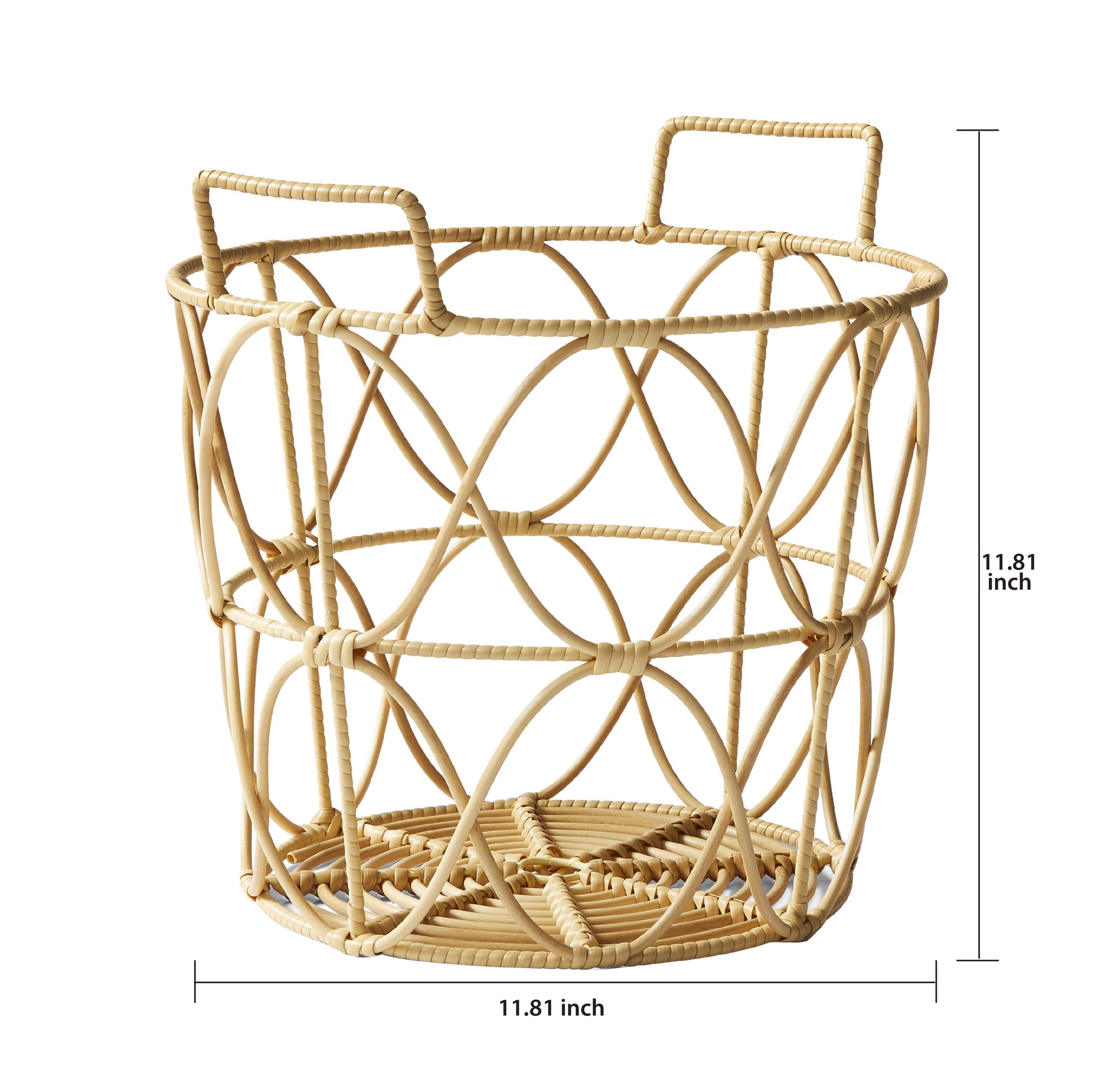 Poly Rattan Storage Basket Set with Handles, 2-Piece