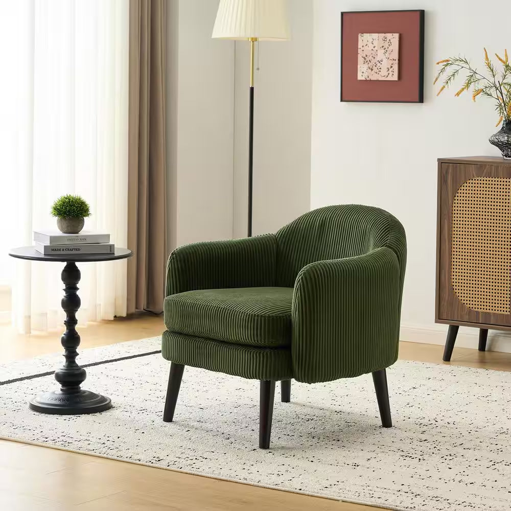 Living Room Green Barrel Chair