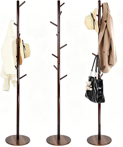 Coat Rack Freestanding- Solid Wood New Zealand Pine Hall Tree