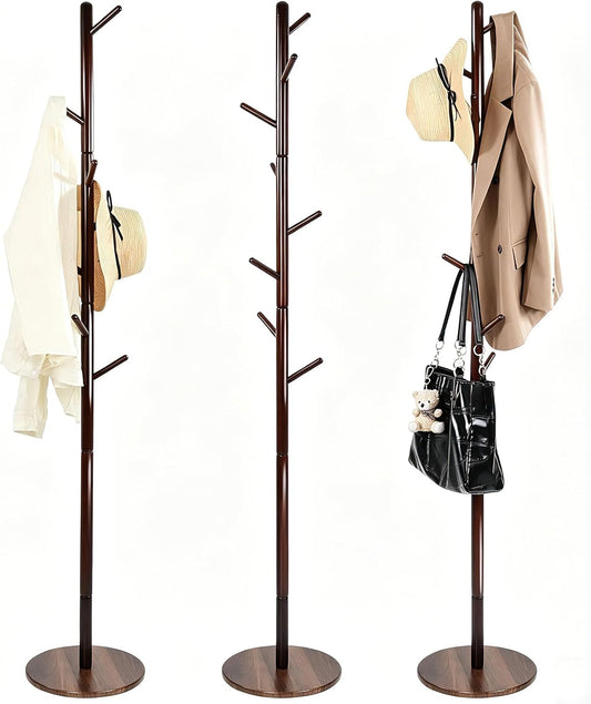 Coat Rack Freestanding- Solid Wood New Zealand Pine Hall Tree