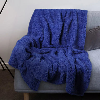 Catalonia Reversible Soft Throw Blanket, Cozy Fluffy Blanket Throw for Couch Sofa, 50X60 Inches