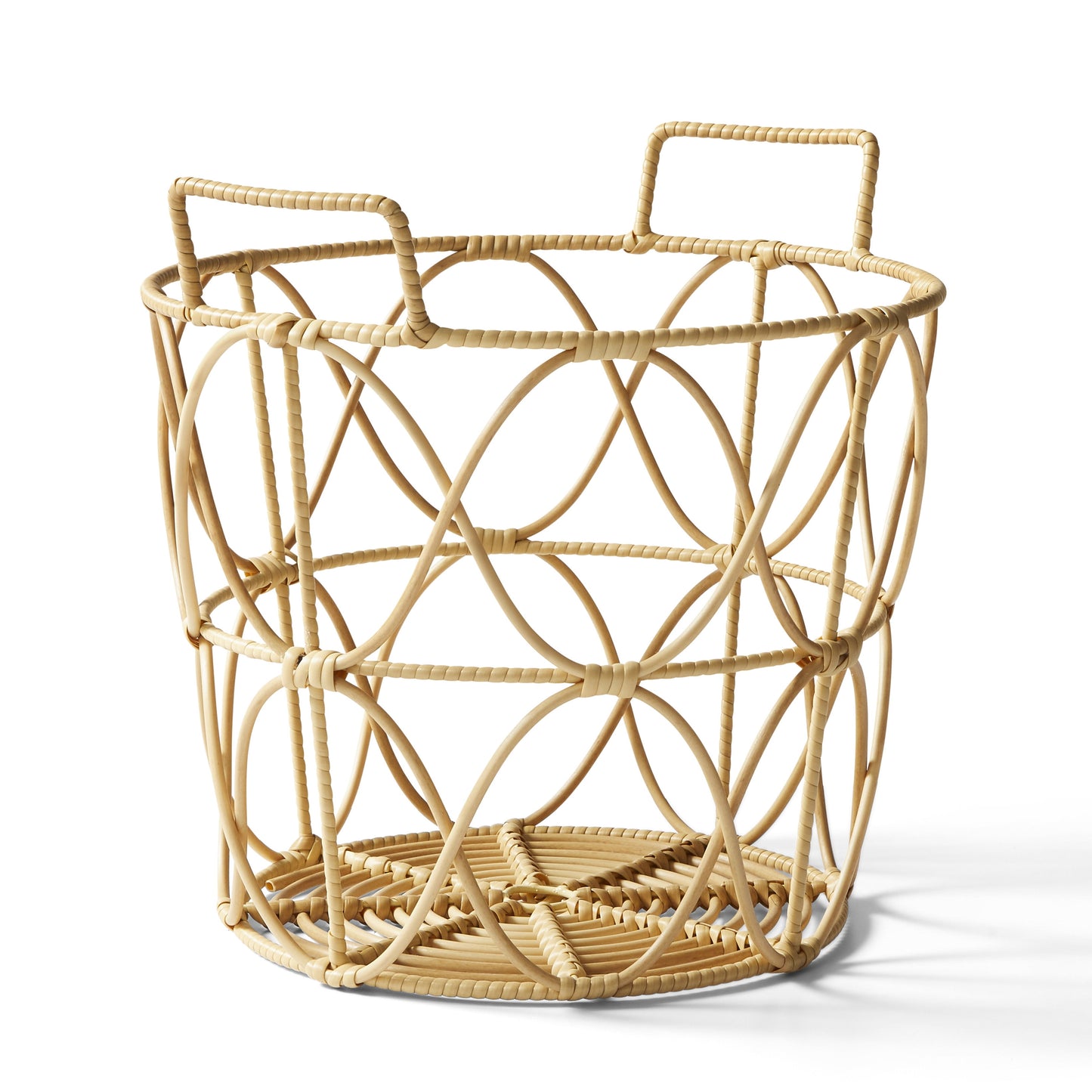 Poly Rattan Storage Basket Set with Handles, 2-Piece