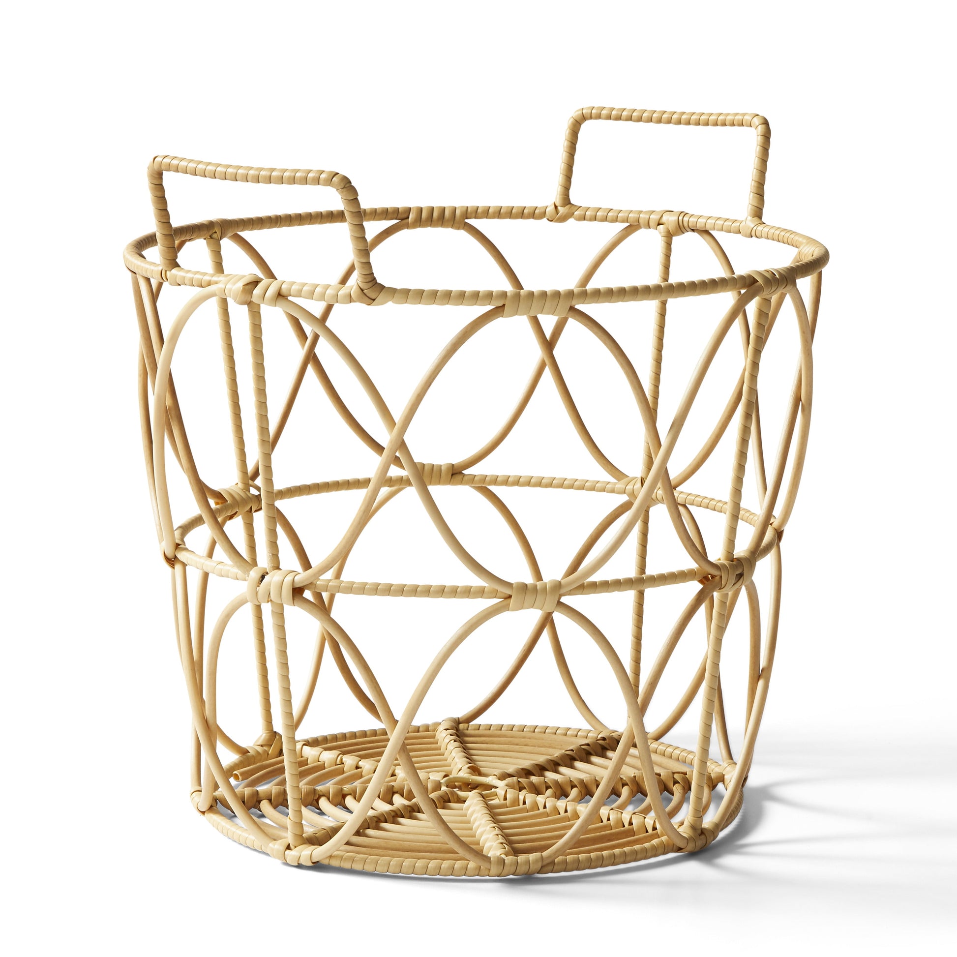 Poly Rattan Storage Basket Set with Handles, 2-Piece