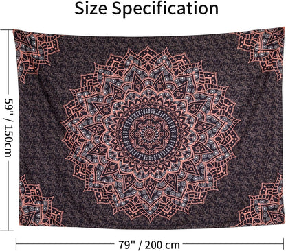 Black Pink Mandala Tapestry Wall Hanging Vintage Tapestries Aesthetic Hippie Decor Bohemian Wall Art Boho Home Decoration for Bedroom,Living Room,Dorm