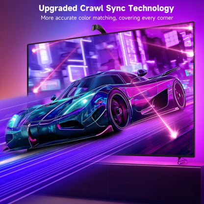 LED Lights for TV with Screen Sync 3 Way Sensor, 18.05Ft Cuttable Rgb SLED Strip for 75-85 Inch Tvs and PC Monitors, App Control,Color Changing Ambient Light for Gaming,Music,Movies,Gift
