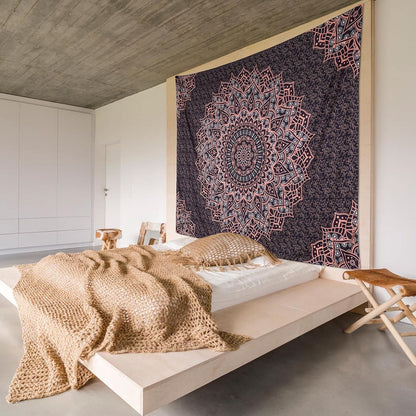 Black Pink Mandala Tapestry Wall Hanging Vintage Tapestries Aesthetic Hippie Decor Bohemian Wall Art Boho Home Decoration for Bedroom,Living Room,Dorm