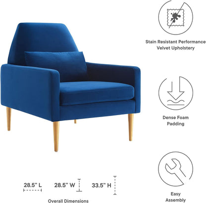Performance Velvet Navy Armchair