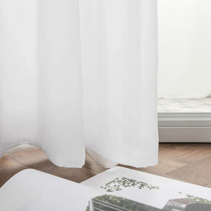 2 Panels Solid Color White Sheer Curtains Elegant Grommet Window Voile Panels/Drapes/Treatment for Bedroom Living Room (54X84 Inch)