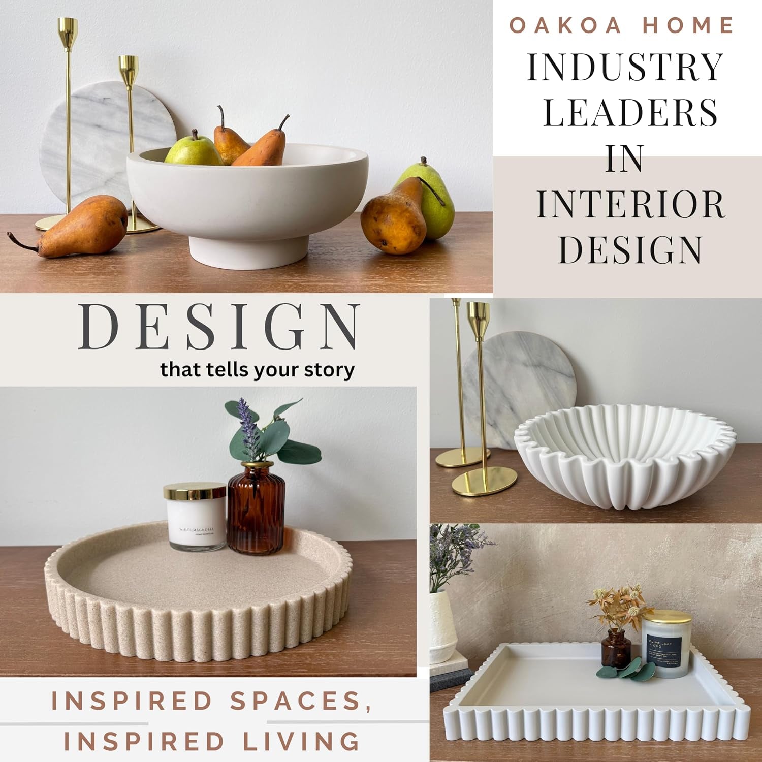 round Decorative Tray Coffee Table Tray - Resin Circle Tray Decor