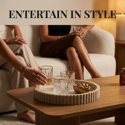 round Decorative Tray Coffee Table Tray - Resin Circle Tray Decor