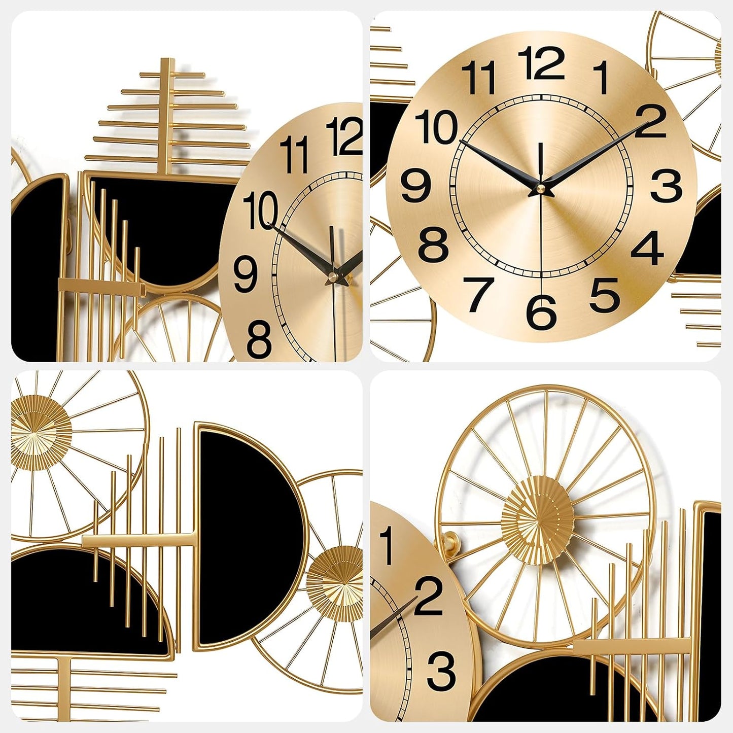 40" Modern Large Wall Clock Decorative Metal Art for Living Room