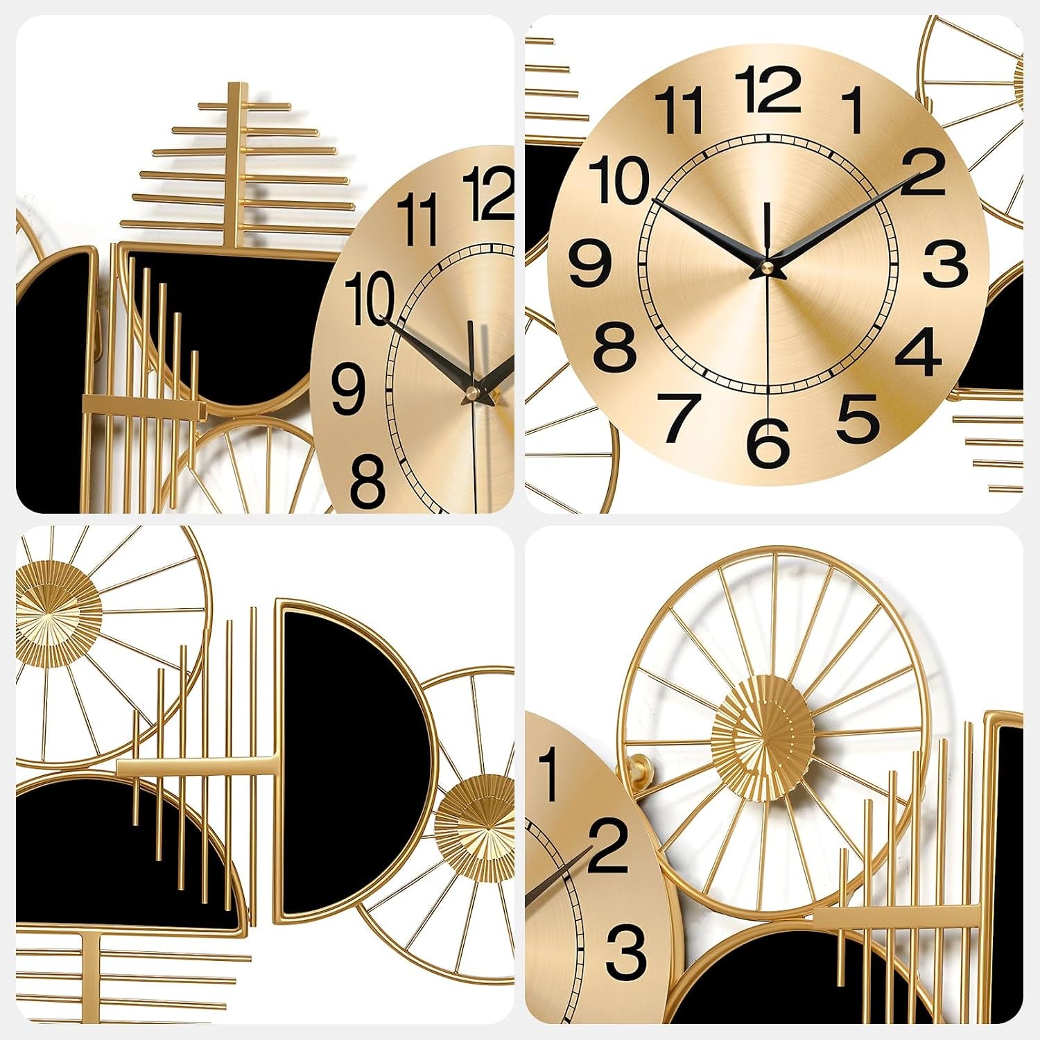 40" Modern Large Wall Clock Decorative Metal Art for Living Room