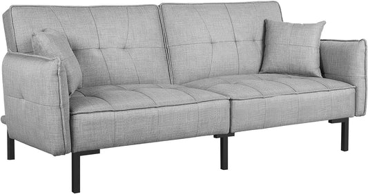 Futon Sofa Bed Couch Bed Sleeper Sofa Modern Folding Sofa Small Sofa Convertible Sofa for Living Room Apartment, Dorm, Bonus Room Furniture，Grey