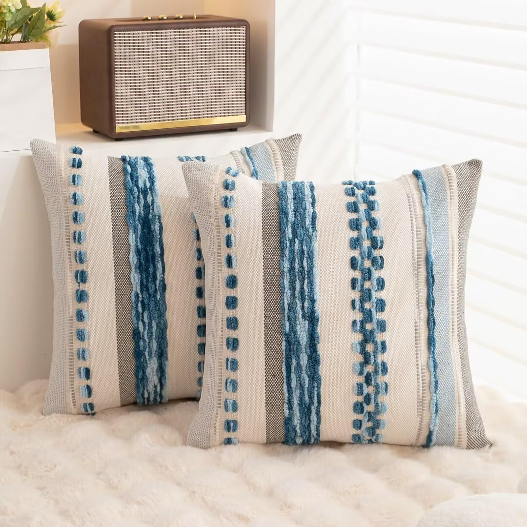 Boho Throw Pillow Covers Decorative Neutral Farmhouse Pillow Case