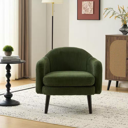Living Room Green Barrel Chair