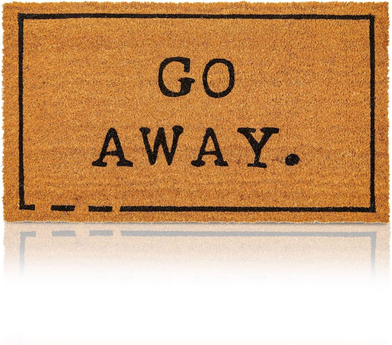 Go Away Doormat Funny Welcome Mat - 17 X 30 In, Natural Coir - Outdoor Welcome Mat & Doormat Outdoor Entrance