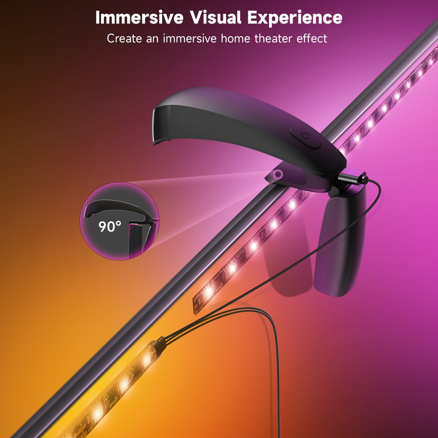 LED Lights for TV with Screen Sync 3 Way Sensor, 18.05Ft Cuttable Rgb SLED Strip for 75-85 Inch Tvs and PC Monitors, App Control,Color Changing Ambient Light for Gaming,Music,Movies,Gift