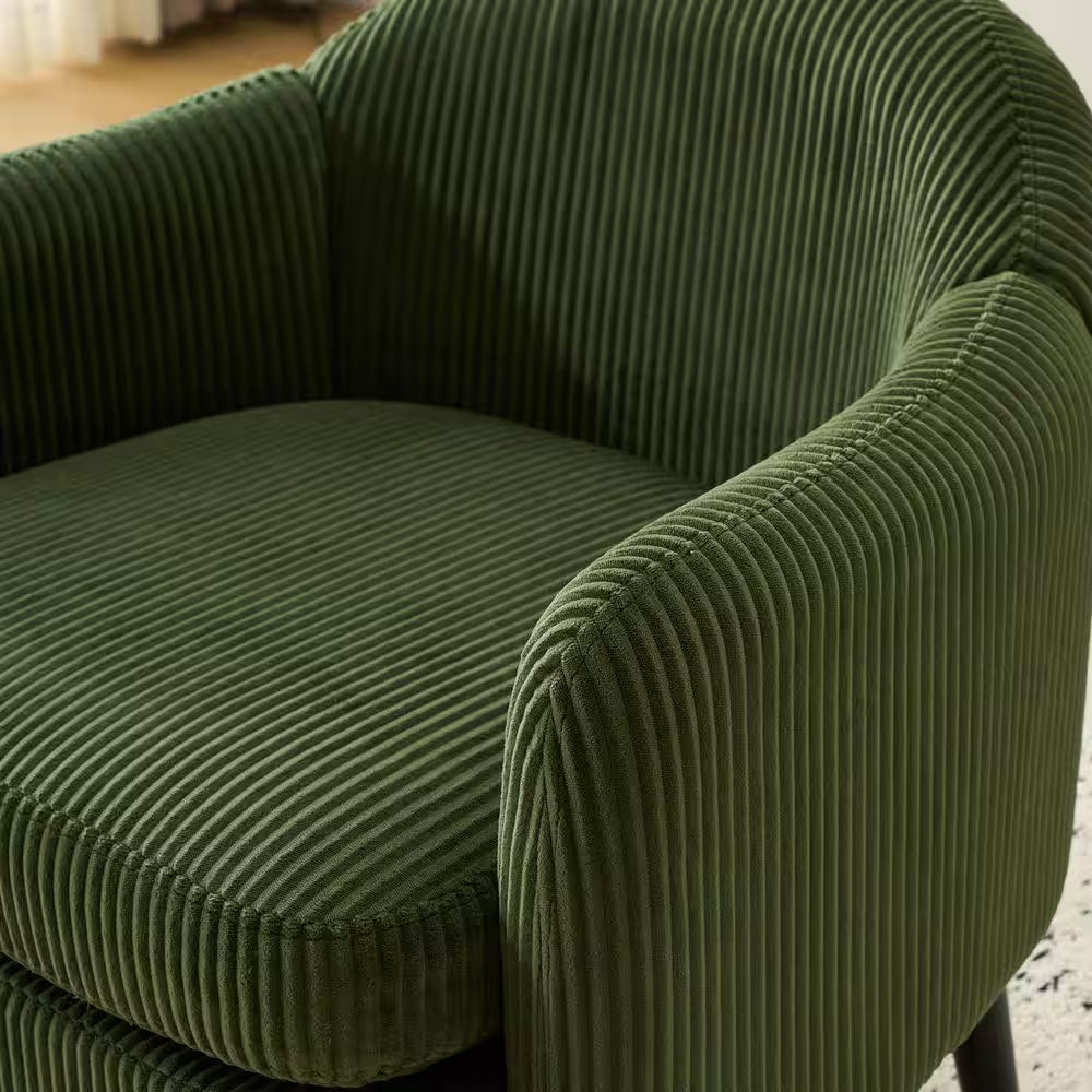Living Room Green Barrel Chair