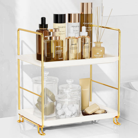 2-Tier Bathroom Counter Organizer, Tool-Less Vanity Organizer for Skincare, P...