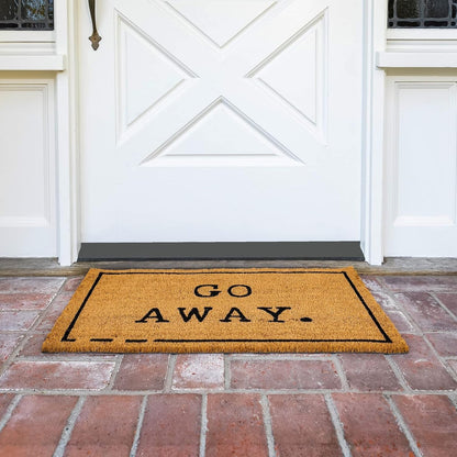 Go Away Doormat Funny Welcome Mat - 17 X 30 In, Natural Coir - Outdoor Welcome Mat & Doormat Outdoor Entrance