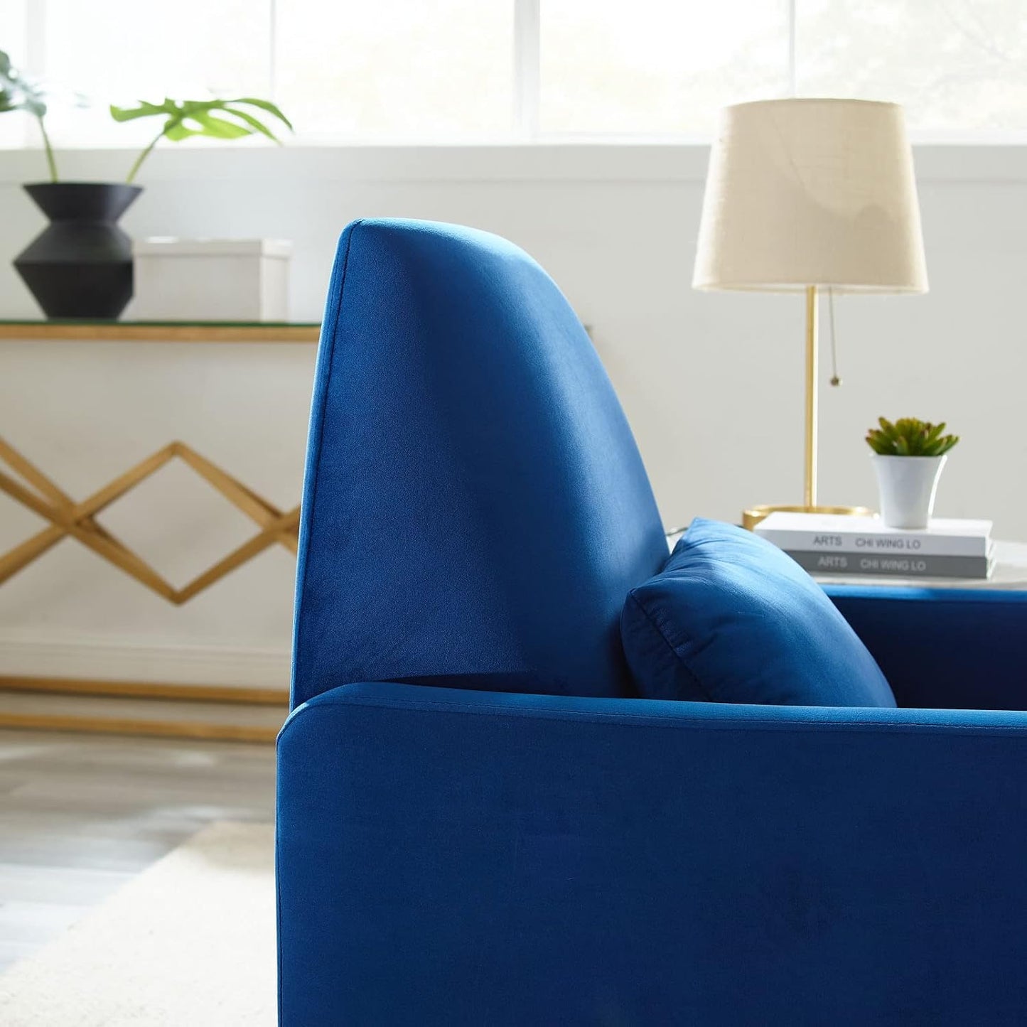 Performance Velvet Navy Armchair