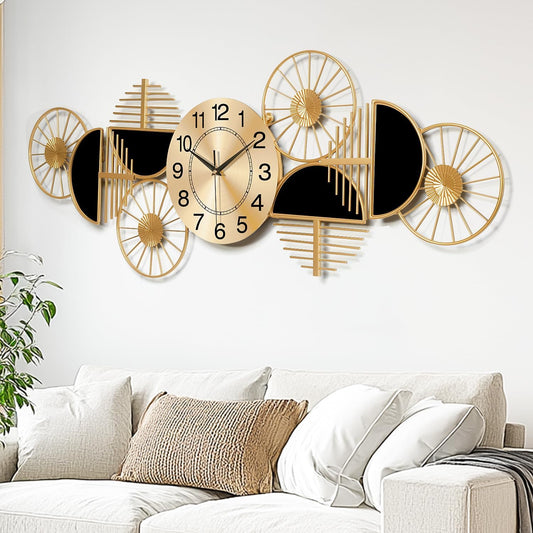 40" Modern Large Wall Clock Decorative Metal Art for Living Room