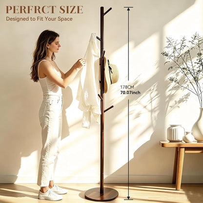 Coat Rack Freestanding- Solid Wood New Zealand Pine Hall Tree